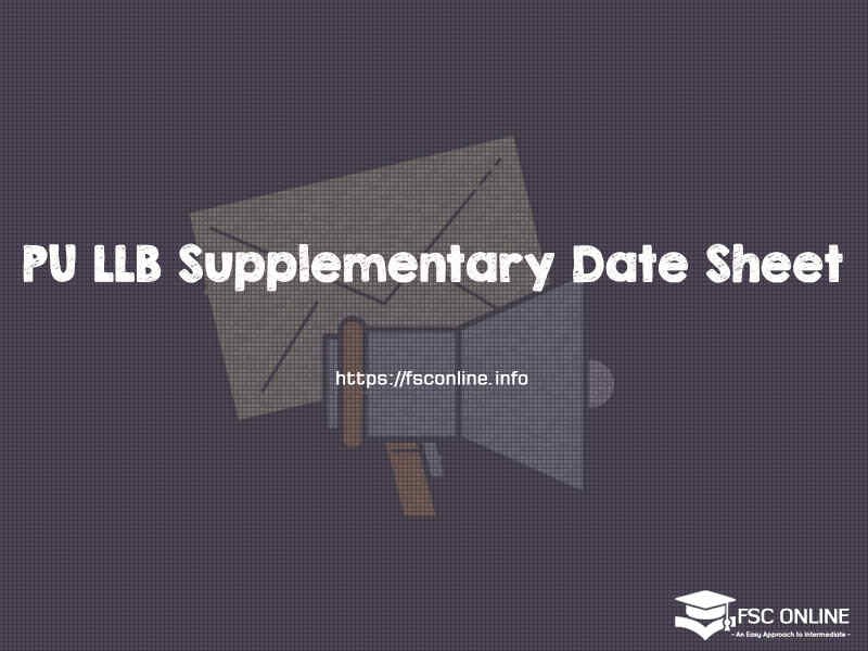 Punjab University PU LLB Supplementary Date Sheet 2019 PU LLB Datesheet