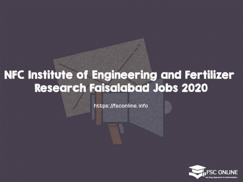 NFC Institute of Engineering and Fertilizer Research Faisalabad Jobs 2020 NFC Faisalabad Jobs