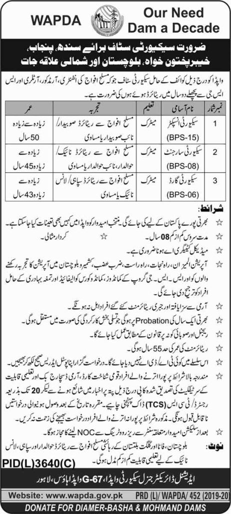 Wapda Jobs 2020 For Security Staff | How to Apply Wapda Jobs