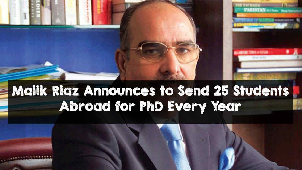 Malik Riaz Announces to Send 25 Students Abroad for PhD Every Year
