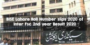 BISE Lahore Roll Number slips-2020