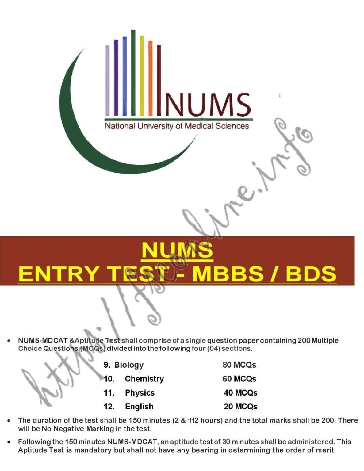 NUMS Syllabus 2020