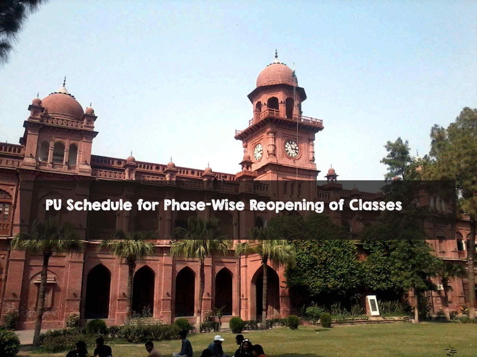 PU Schedule for Phase-Wise Reopening of Classes