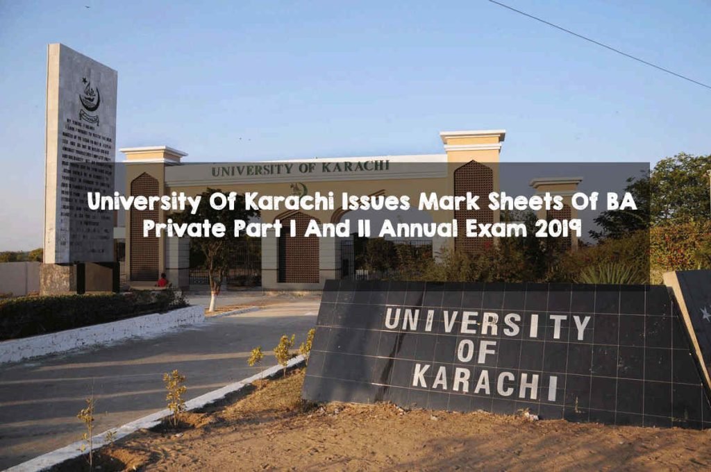 UOK Issues Mark Sheets Of BA Private Part I And II Annual Exam 2019