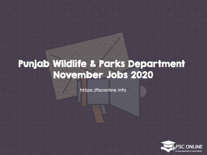 Punjab Wildlife & Parks Department November Jobs 2020 Punjab Wildlife & Parks Department November Jobs 2020