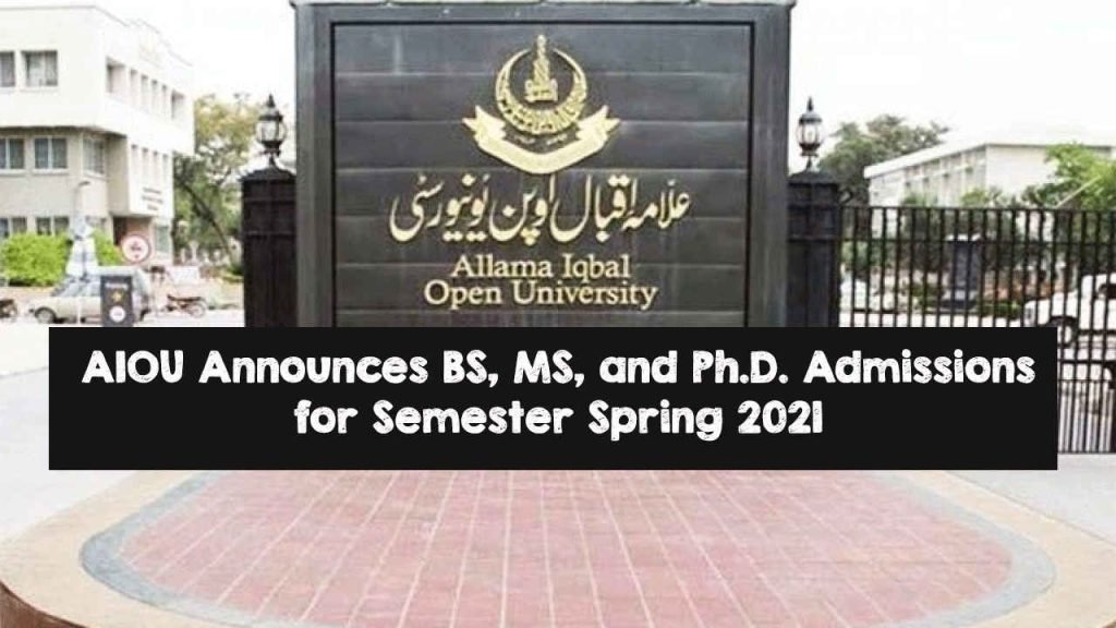 AIOU Announces BS, MS, and Ph.D. Admissions for Semester Spring 2021