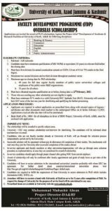 Uniersity of Kotli scholarship 2021 for PhD