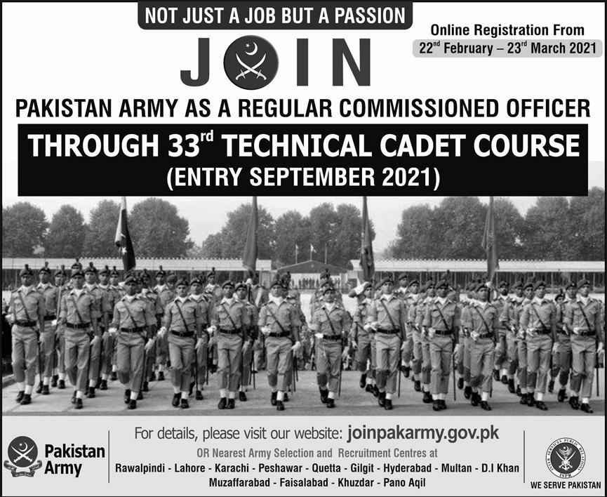 Join Pak Army as an Engineer Through Technical Cadet Course 2021 | Register Now