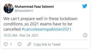 Cancel exam 2021 1