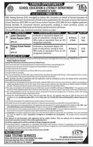 Sindh School Education Department Announced JEST and PST Jobs 2021