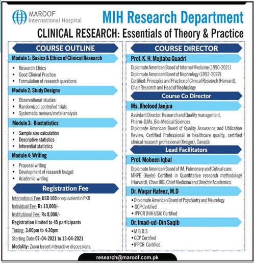 Maroof International Hospital (MIH) Admission 2021 | Apply Now Maroof International Hospital (MIH) Admission 2021 | Apply Now