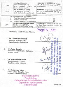 Promotion of Lab Supervisors 6