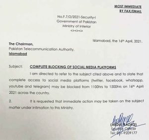 Social Media Platforms Suspended in Pakistan on Friday
