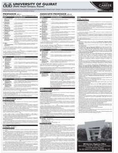 University of Gujrat Teaching Jobs 2021 | UOG Advertisement No 3/2021
