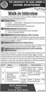 University of Azad Jammu & Kashmir Teaching Jobs 2021 | Apply Now
