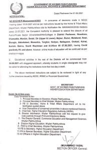 KPK Announced to Reopen Educational Institute in Staggered Manner