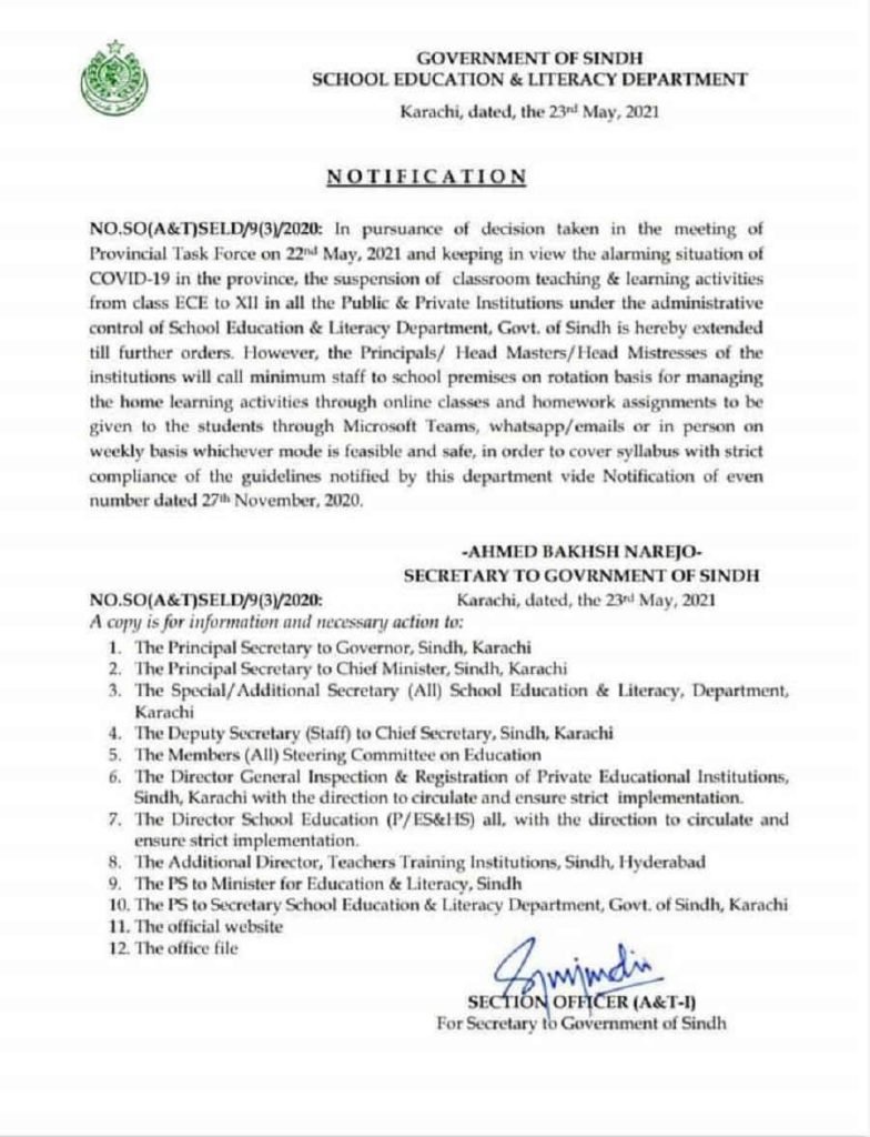 Sindh Educational Institutions will Continue Online Classes Amid COVID-19: Saeed Ghani