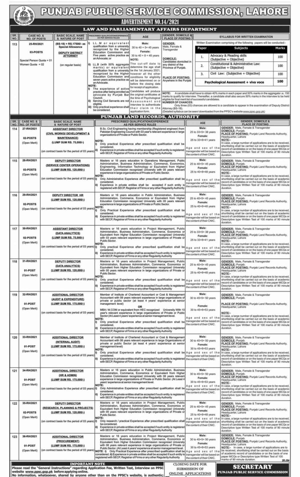 Punjab Public Service Commission Advertisement No 14/2021 | PPSC Jobs | Apply Now Punjab Public Service Commission Advertisement No 14/2021 | PPSC Jobs | Apply Now