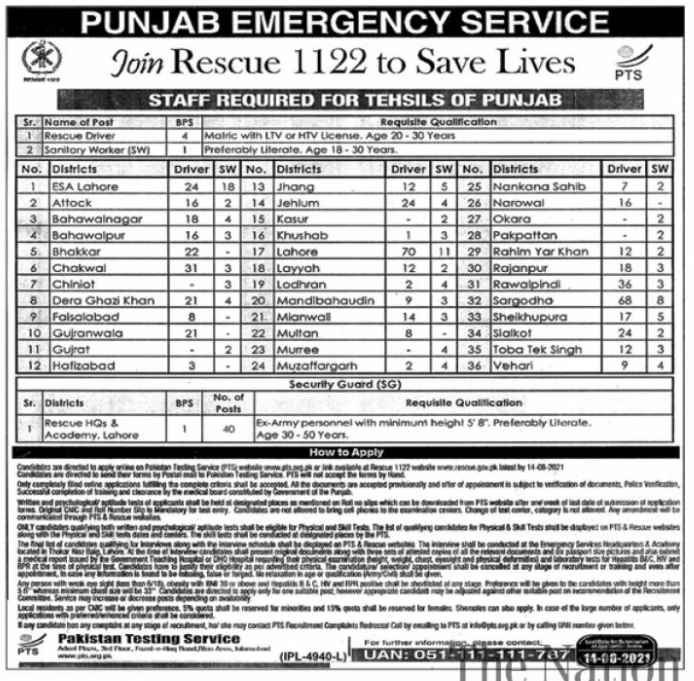 Punjab Emergency Service Rescue 1122 Jobs 2021 | Rescue June Jobs 2021 | Apply Now Punjab Emergency Service Rescue 1122 Jobs 2021 | Rescue June Jobs 2021 | Apply Now