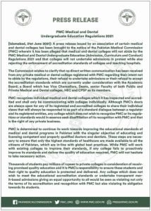PMC Announced to Ensure Educational Standards for Medical Studies