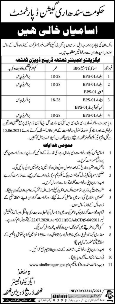 Sindh Government Irrigation Department Latest Jobs 2021 | Apply Now Sindh Government Irrigation Department Latest Jobs 2021 | Apply Now
