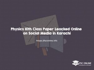 Physics 10th Class Paper Leaked Online on Social Media in Karachi