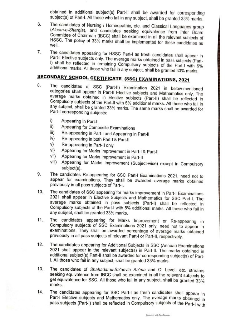 Promotion Policy 2021 for Punjab Boards