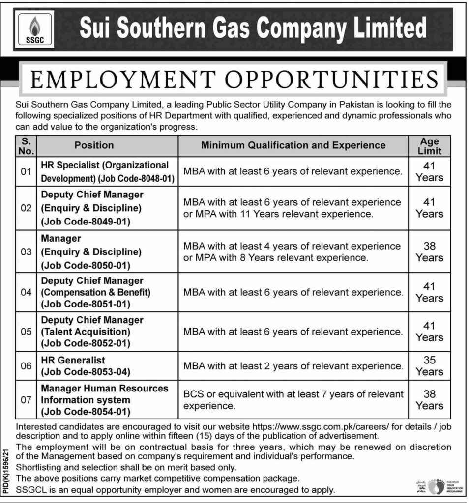 Sui Southern Gas Company (SSGC) Latest December Jobs 2021 Sui Southern Gas Company (SSGC) Latest December Jobs 2021