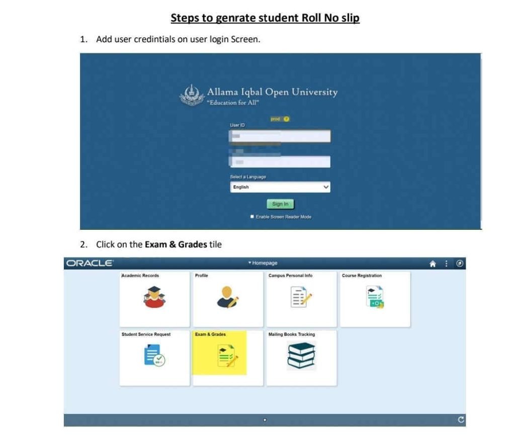 How to Download AIOU Roll No Slips