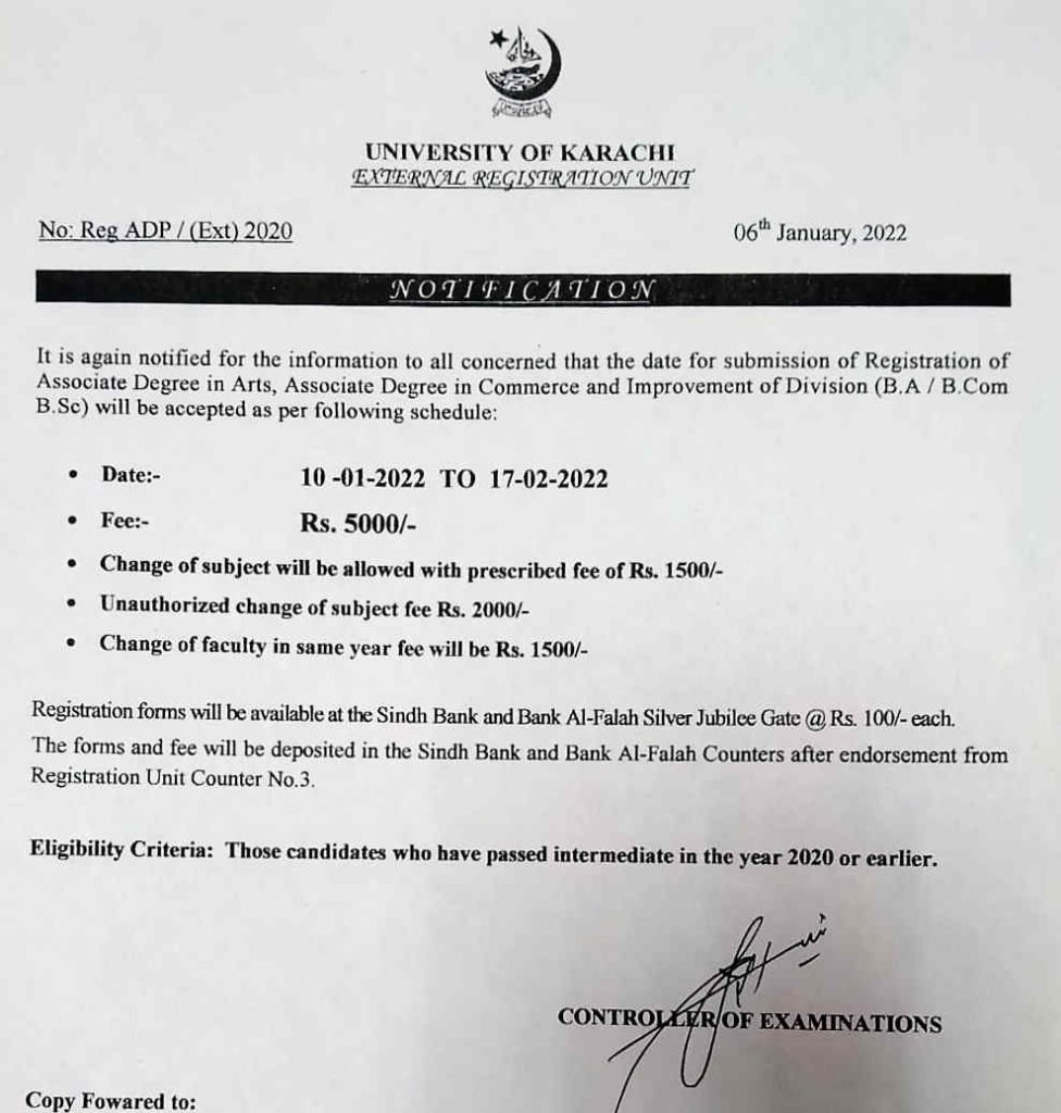 KU Issue Associate Degree Programs Registration Schedule 2022