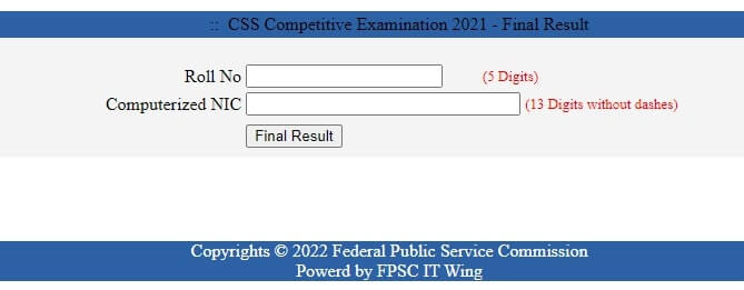 FPSC Issued Online Marksheets for CSS CE 2021 Final Result FPSC Issued Online Marksheets for CSS CE 2021 Final Result
