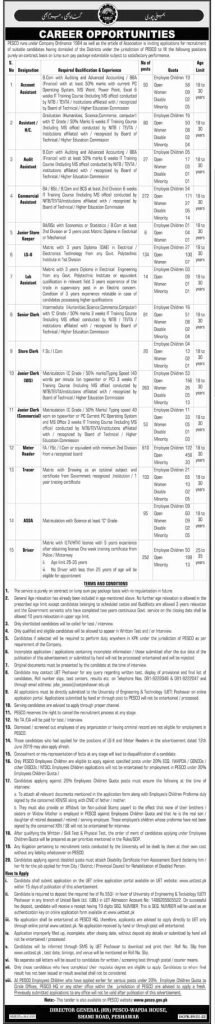 PESCO Latest Jobs 2022 for Assistant and Clerks | Apply Now