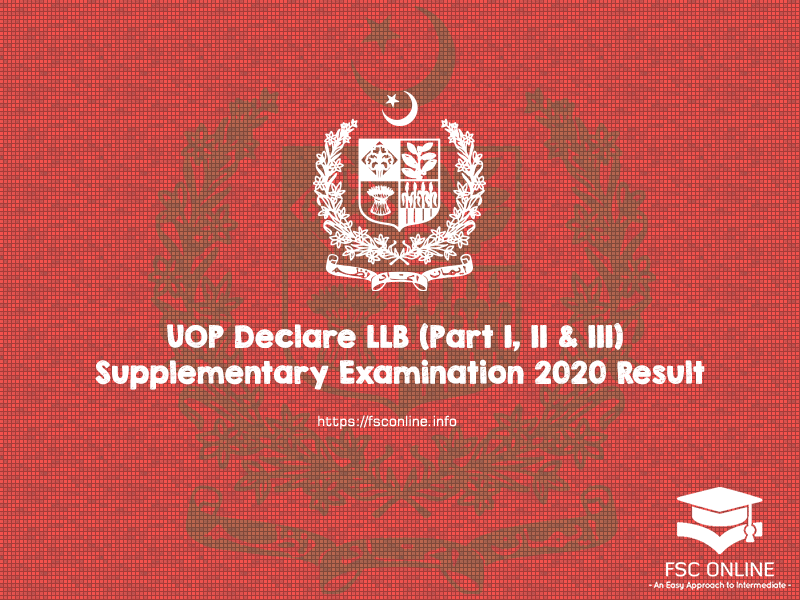 UOP Declare LLB (Part I, II & III) Supplementary Examination 2020 Result UOP Declare LLB (Part I, II & III) Supplementary Examination 2020 Result