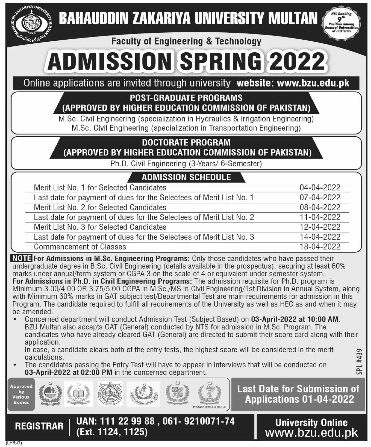 BZU Multan Spring Session Admission Open 2022 | Apply Now BZU Multan Spring Session Admission Open 2022 | Apply Now