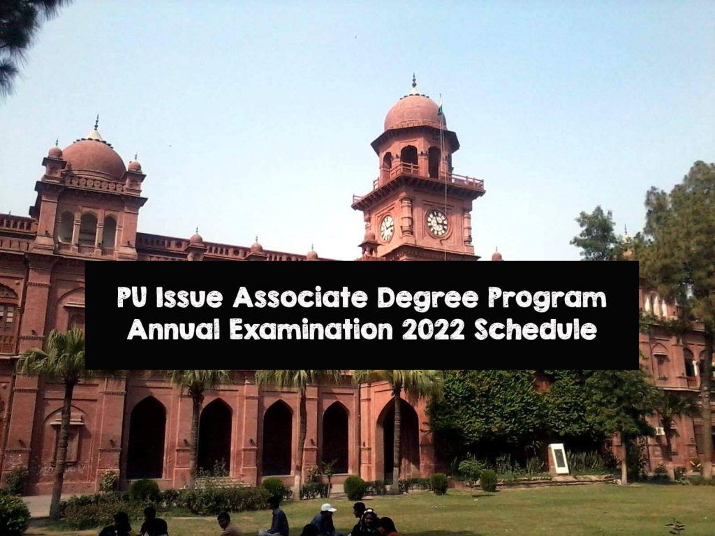 PU Issue Associate Degree Program Annual Examination 2022 Schedule