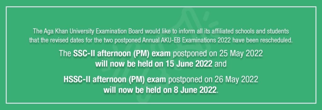 Aga Khan Board Sindh Revised (Updated) SSC & HSSC Date Sheet 2022