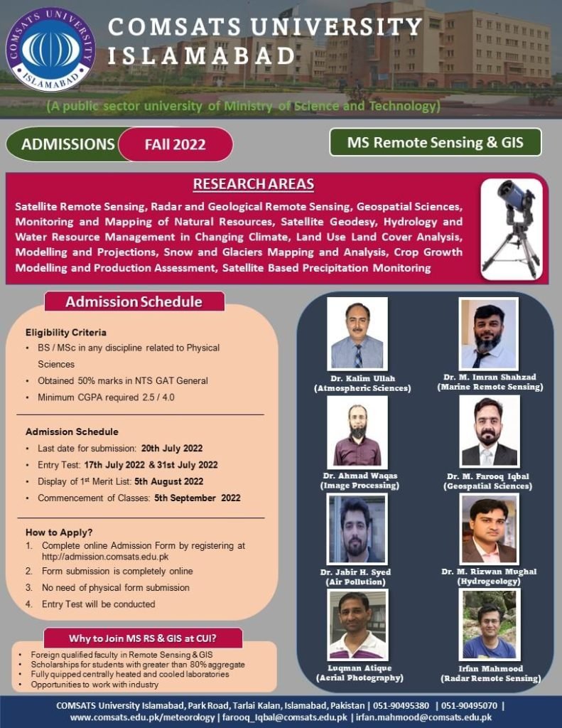 COMSAT University Islamabad Fall 2022 Admissions Schedule 