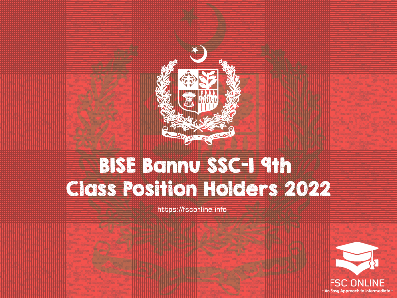 BISE Bannu SSC-I 9th Class Position Holders 2022 BISE Bannu SSC-I 9th Class Position Holders 2022