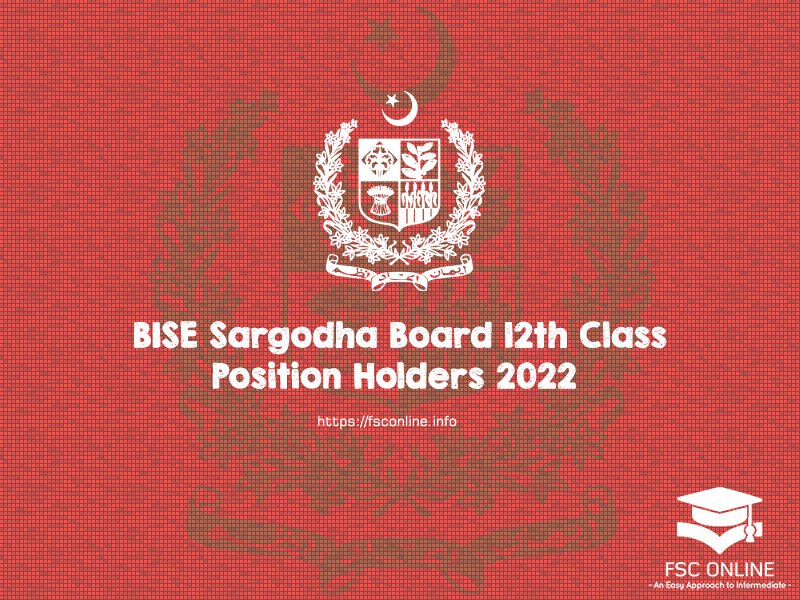 BISE Sargodha Board 12th Class Position Holders 2022 BISE Sargodha Board 12th Class Position Holders 2022