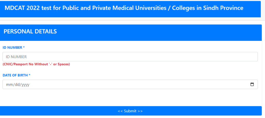 Download DUHS MDCAT Online Admit Cards (Roll No Slips) 2022 for Sindh 