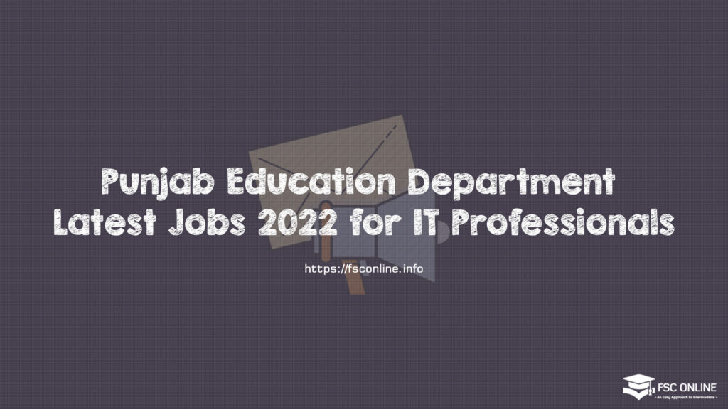 Punjab Education Department Latest Jobs 2022 for IT Professionals
