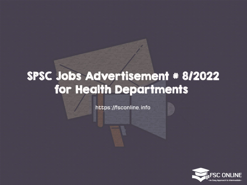 SPSC Jobs Advertisement # 8/2022 for Health Departments