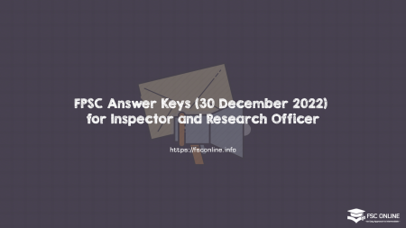 FPSC Answer Keys 30 December 2022
