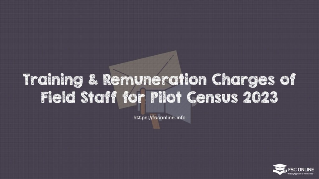 Notification About Training & Remuneration Charges of Field Staff for Pilot Census 2023