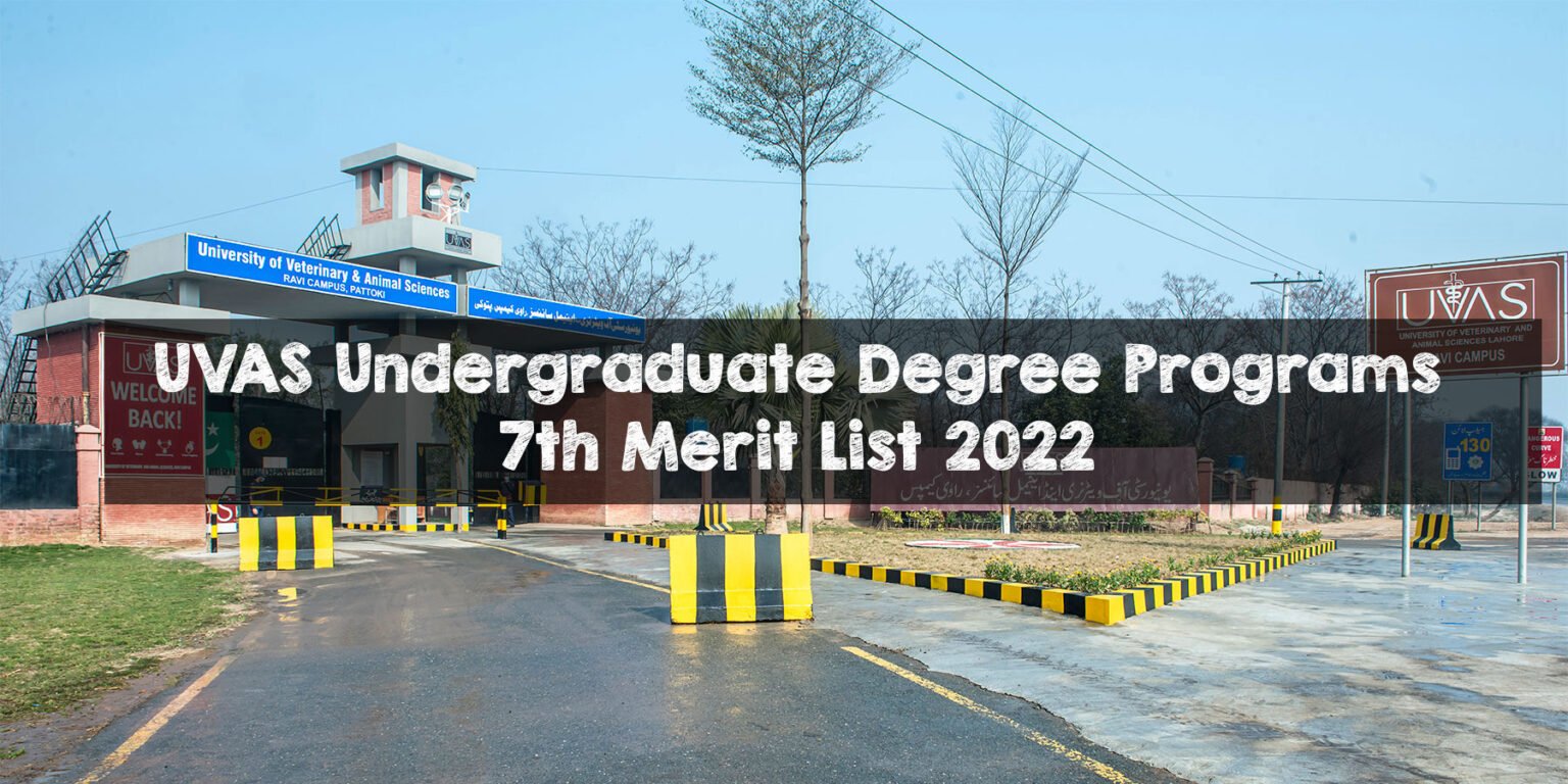 UVAS Undergraduate Degree Programs 7th Merit List 2022