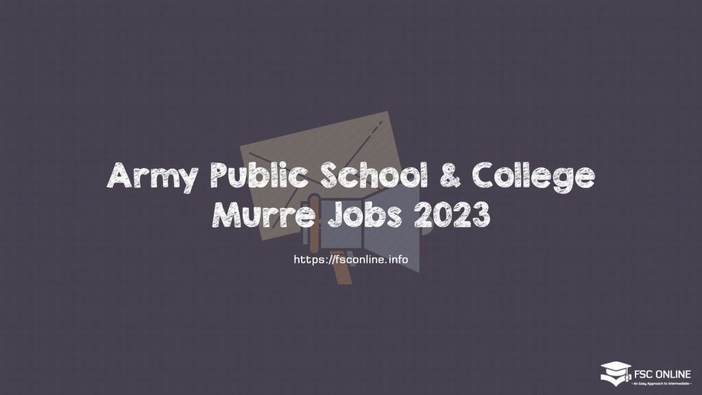 Army Public School & College Murre Jobs 2023