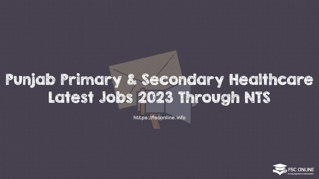 Punjab Primary & Secondary Healthcare Latest Jobs 2023 Through NTS