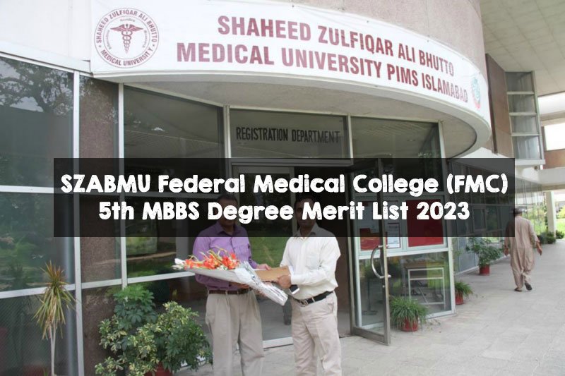 SZABMU Federal Medical College (FMC) 5th MBBS Degree Merit List 2023 SZABMU Federal Medical College (FMC) 5th MBBS Degree Merit List 2023