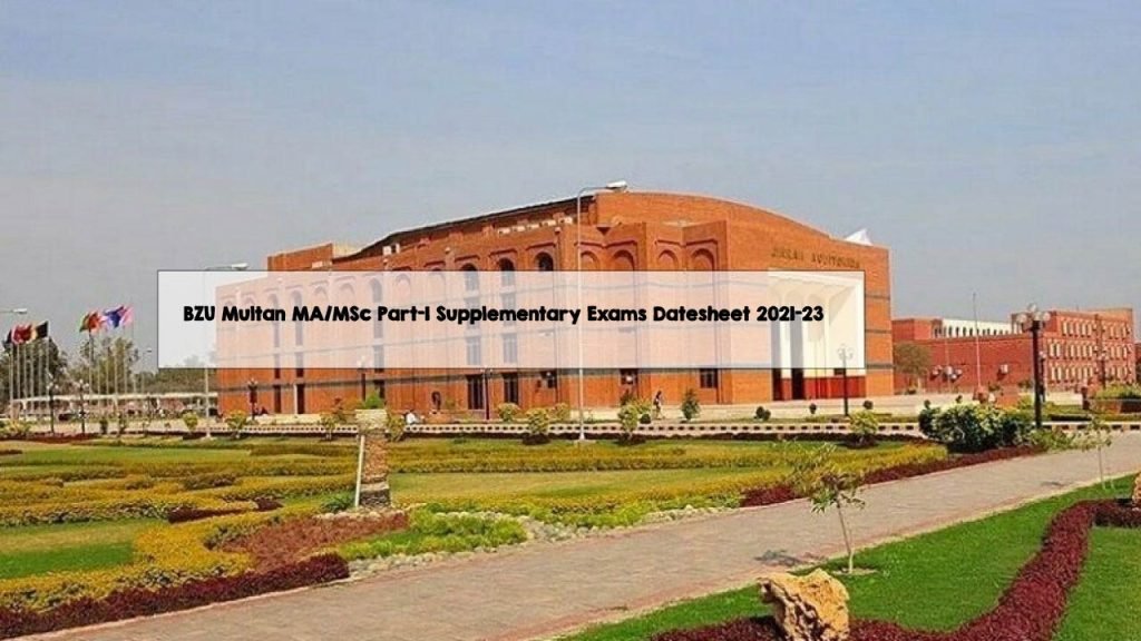 BZU MA/MSc Part-I Supplementary Exams Datesheet 2021-23