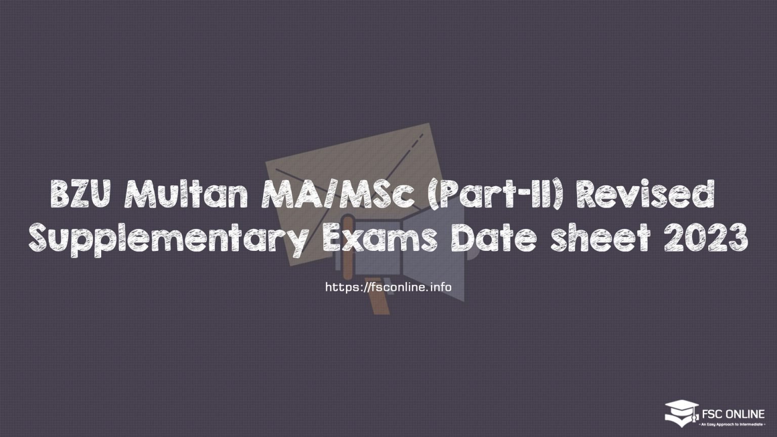 BZU Multan MA/MSc (Part-II) Revised Supplementary Exams Date sheet 2023